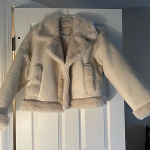 Abercrombie faux leather fur lined jacket